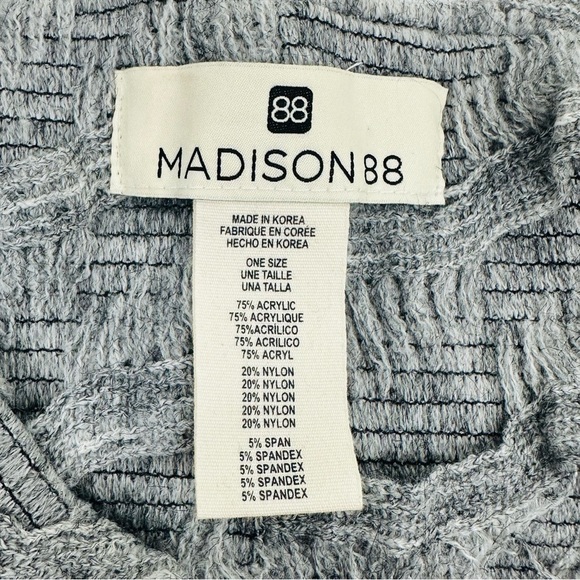 Madison 88 Gray Basket Weave Infinity Scarf - Picture 6 of 7
